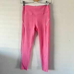 WILO Pink Ribbed High-Waist Leggings Small New Without Tags Athleisure Workout